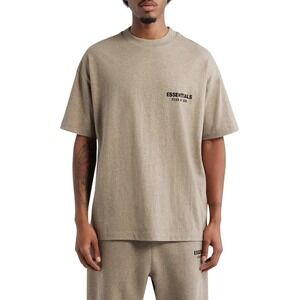 Fear of God Essentials Tan Beige Logo T-Shirt Mens XS RN090233 Oversized